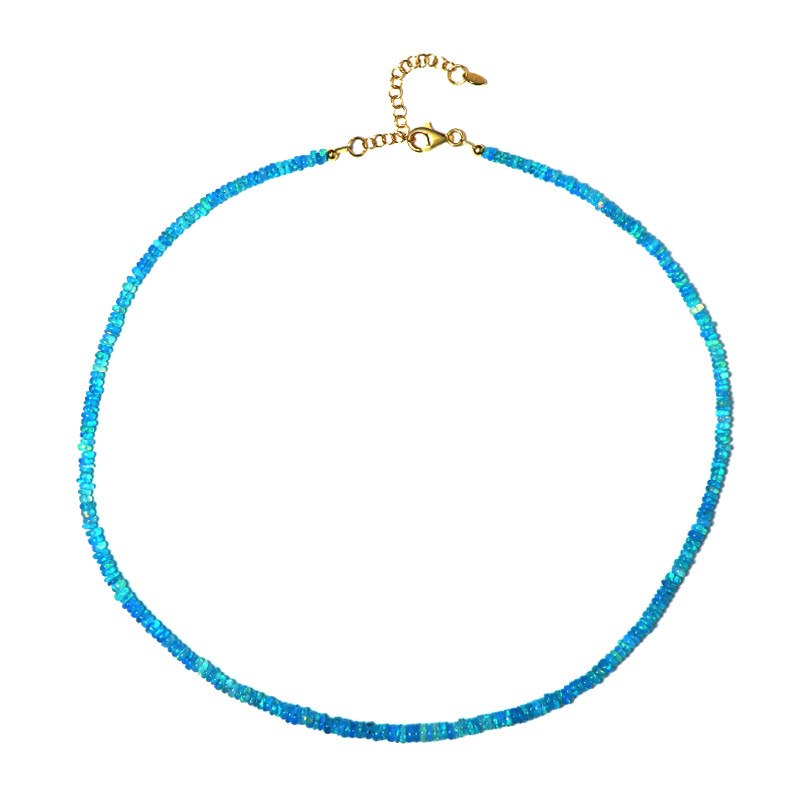 Collana in argento con Opale Blu dell'Etiopia-7583SP | Gioielli Juwelo