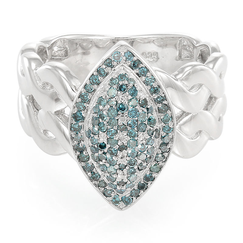 Anello in argento con Diamante Blu-2061ML | Gioielli Juwelo