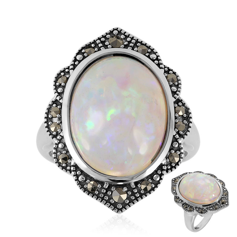 Anello in argento con Opale di Welo (Annette classic)-8069MZ | Gioielli  Juwelo