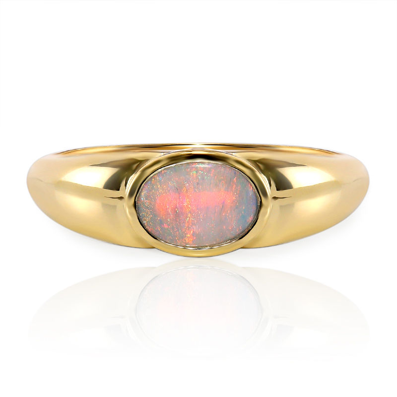 Anello in oro con Opale Nero Crystal di Lightning Ridge (Mark  Tremonti)-9206QW | Gioielli Juwelo