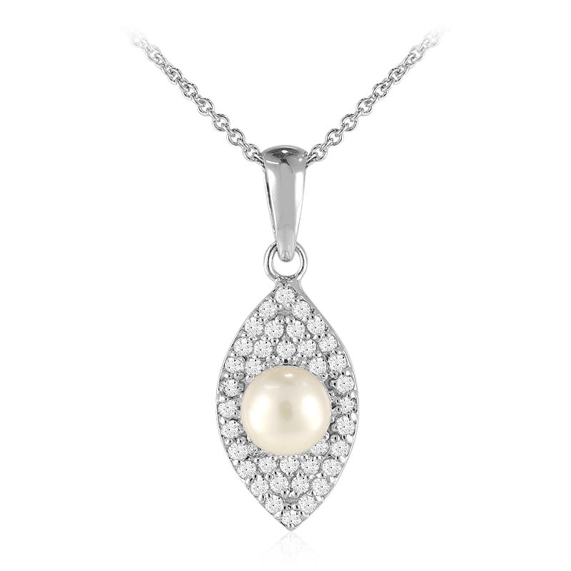 Collana in argento con Perla di Acqua Dolce-3783KW | Gioielli Juwelo
