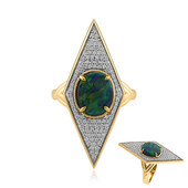 Anello in oro con Opale Nero di Lightning Ridge (de Melo)