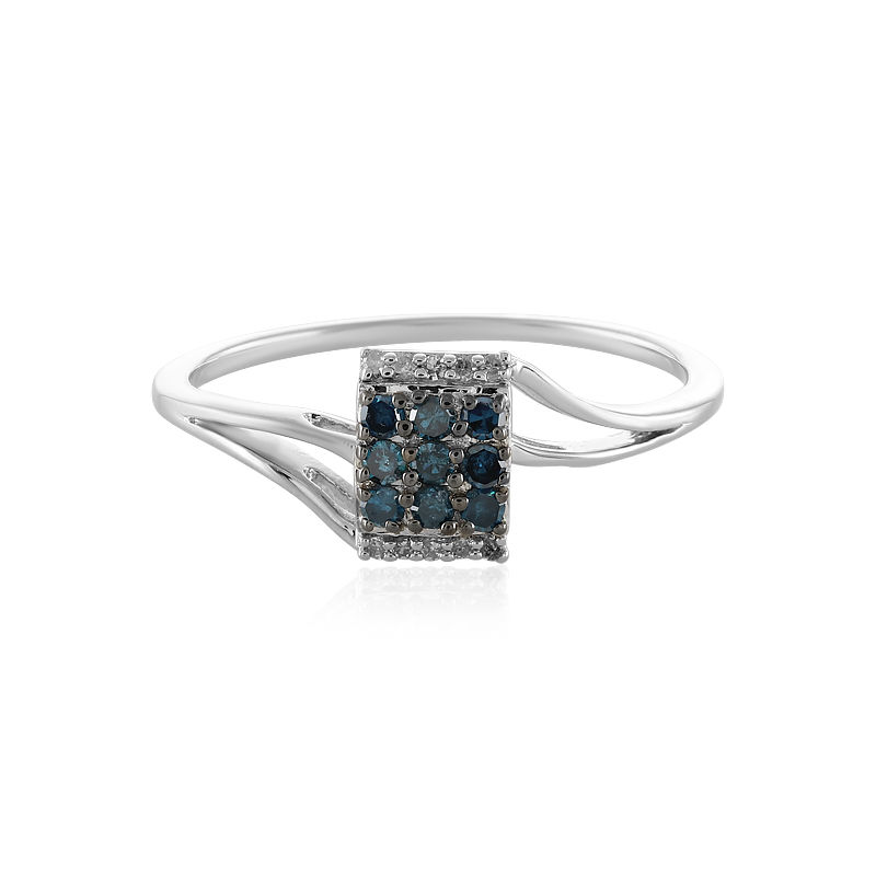 Anello in argento con Diamante Blu I2-6095YE | Gioielli Juwelo