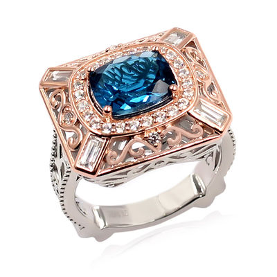Anello in argento con Topazio Blu Londra (Dallas Prince Designs)-9067YV |  Gioielli Juwelo