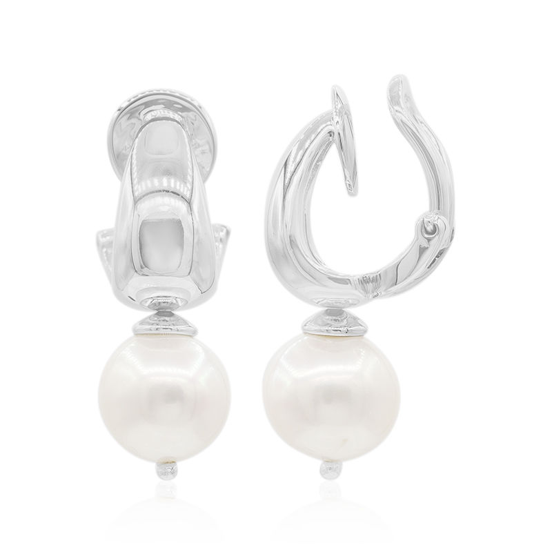 Orecchini con chiusura a clip in argento con Perla di Acqua Dolce  (TPC)-1587BP | Gioielli Juwelo
