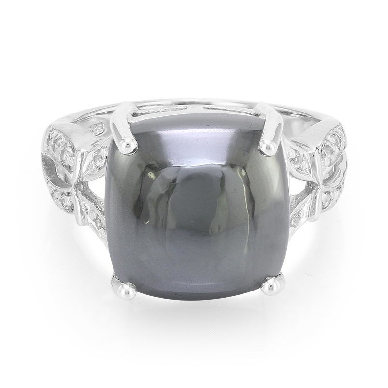 Anello in argento con Ematite Nera-7735XT | Gioielli Juwelo