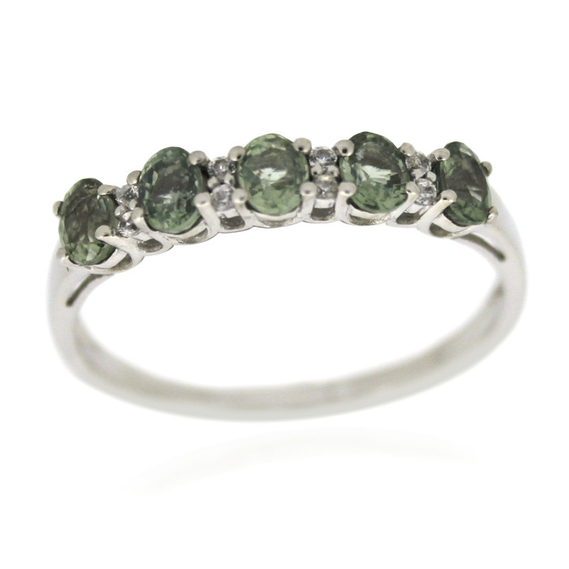 Anello in argento con Zaffiro Verde-3571WN | Gioielli Juwelo