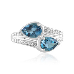 Anello in argento con Topazio Blu Londra