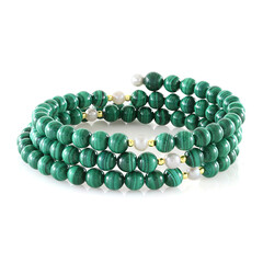 Bracciale in acciaio con Malachite (Riya)