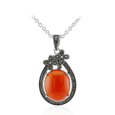 Collana in argento con Agata Rossa