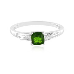 Anello in argento con Diopside Russo