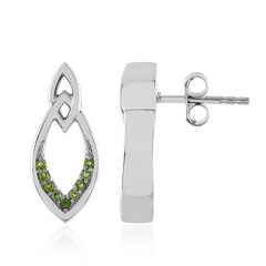 Orecchini in argento con Diopside Russo