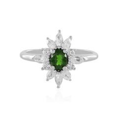 Anello in argento con Diopside Russo