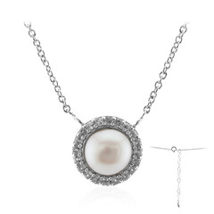 Collana in argento con Perla d'Acqua Dolce Bianca