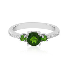 Anello in argento con Diopside Russo