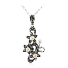 Collana in argento con Perla d'Acqua Dolce Bianca