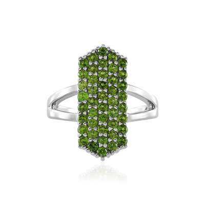 Anello in argento con Diopside Russo