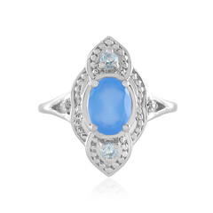 Anello in argento con Calcedonio Blu