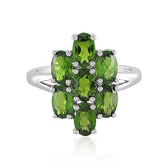 Anello in argento con Diopside Russo