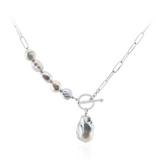 Collana in argento con Perla d'Acqua Dolce Argentata (TPC)