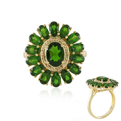 Anello in argento con Diopside Russo