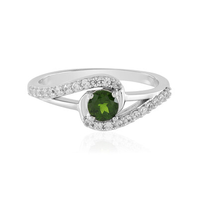 Anello in argento con Diopside Russo