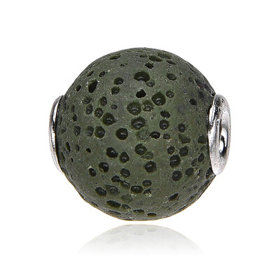 Ciondolo in argento con Lava Verde (MONOSONO COLLECTION)