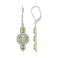 Orecchini in argento con Diopside Russo