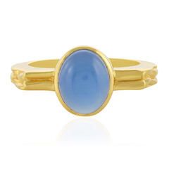 Anello in argento con Calcedonio Blu