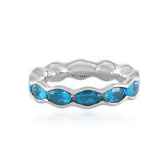 Anello in argento con Apatite Blu Neon