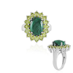 Anello in argento con Malachite