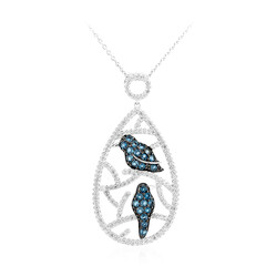 Collana in argento con Topazio Blu Londra