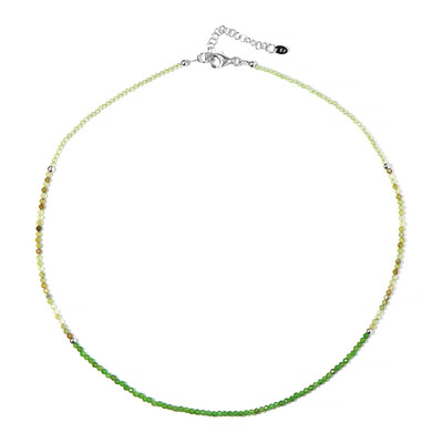 Collana in argento con Diopside Russo