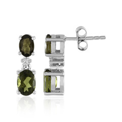 Orecchini in argento con Moldavite