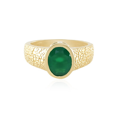 Anello in argento con Onice Verde