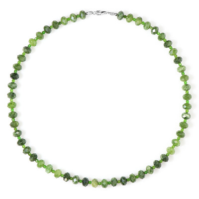 Collana in argento con Quarzo Verde Foresta