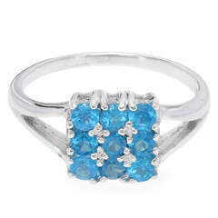 Anello in argento con Apatite Blu Neon