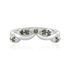 Anello in argento con Diamante Verde I3