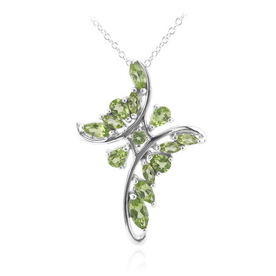 Collana in argento con Peridoto della Birmania