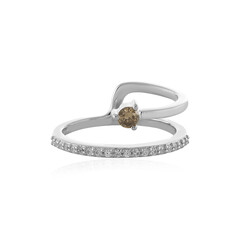 Anello in argento con Diamante Champagne I3