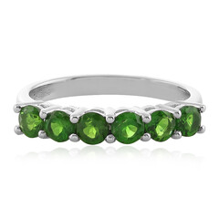 Anello in argento con Diopside Russo