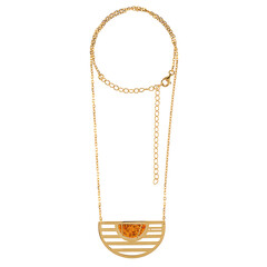 Collana in argento con Ambra Baltica Cognac