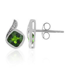 Orecchini in argento con Diopside Russo