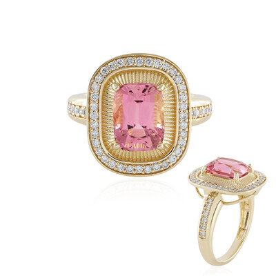 Anello in oro con Tormalina Rosa Nigeriana (de Melo)