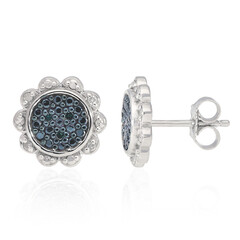 Orecchini in argento con Diamante Blu PK